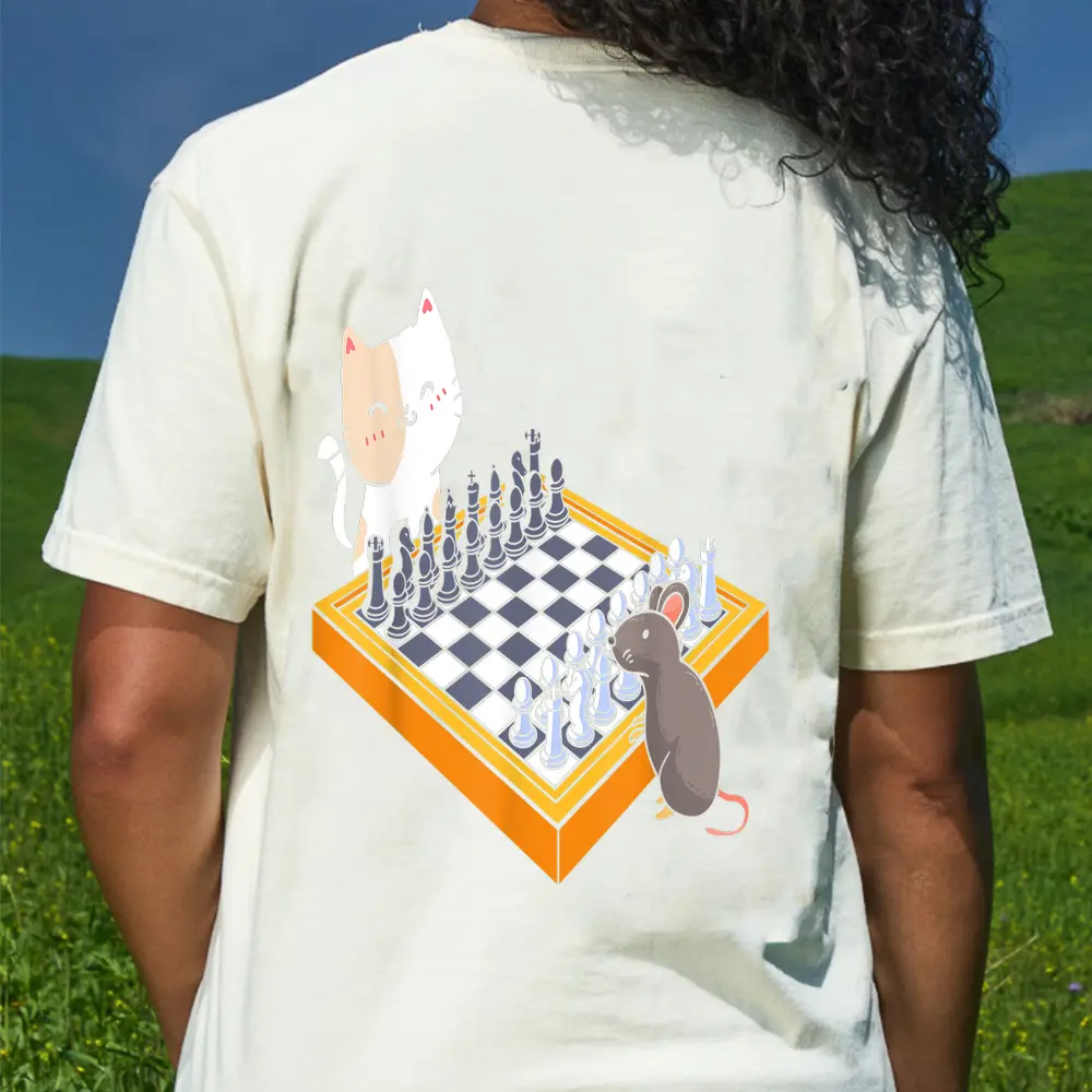 Cat Owner Chess Board Grandmaster Board Game Chess Player T-Shirt - Cream