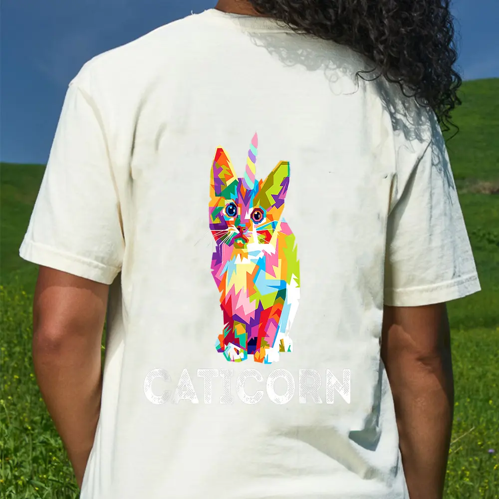 Caticorn Unicorn Cat Unikitty Kittycorn Meow Girls Women T-Shirt - Cream
