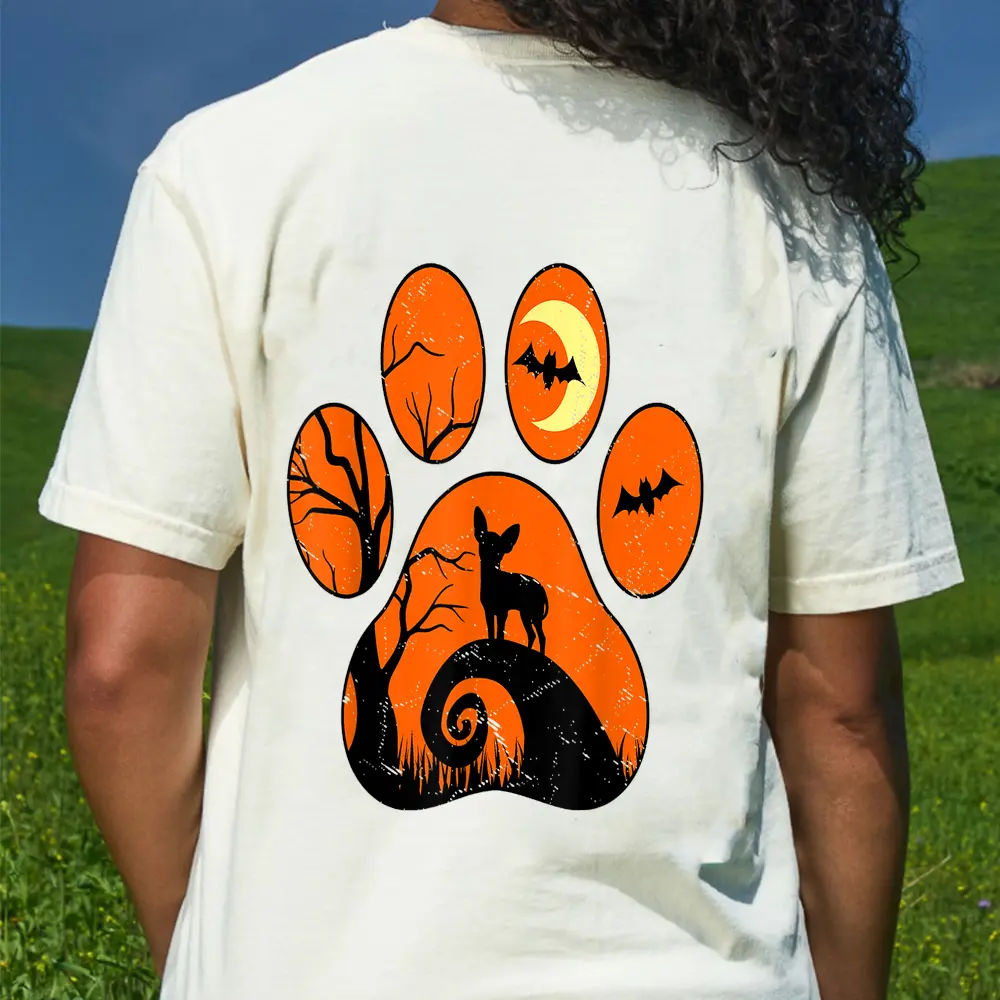 Chihuahua Dog Paw Halloween Costume T-Shirt - Cream