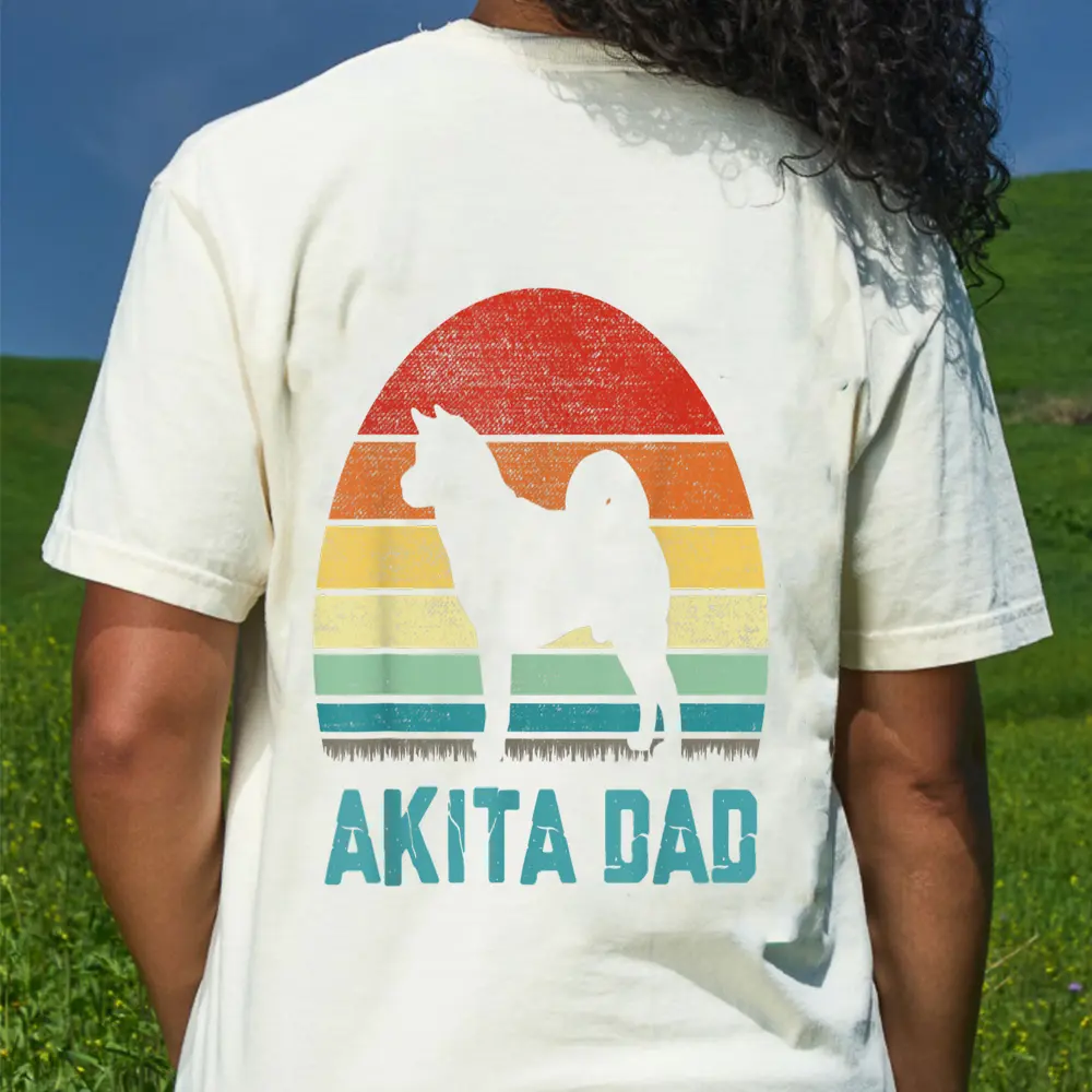 Vintage Akita Dad - Dog Lover T-Shirt - Cream