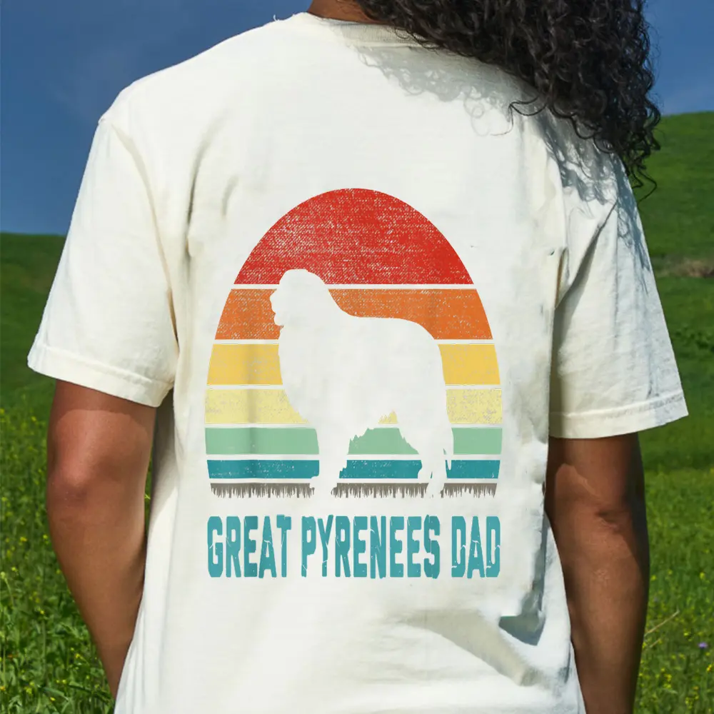 Vintage Great Pyrenees Dad - Dog Lover T-Shirt - Cream