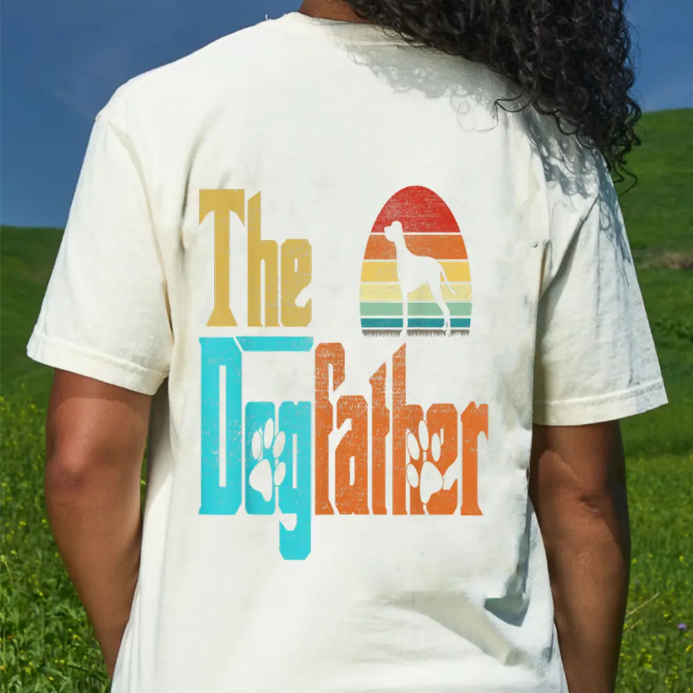 Vintage The Dogfather Weimaraner Dog Owner T-Shirt - Cream