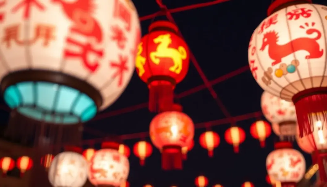 The Dragon Dance is a central ritual in Lunar New Year celebrations, symbolizing power and triumph.